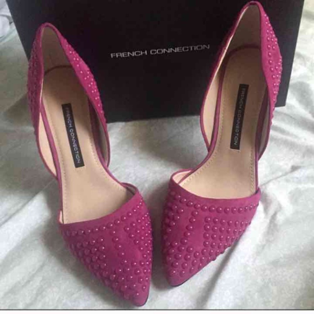 Gorgeous French a Connection beaded heels