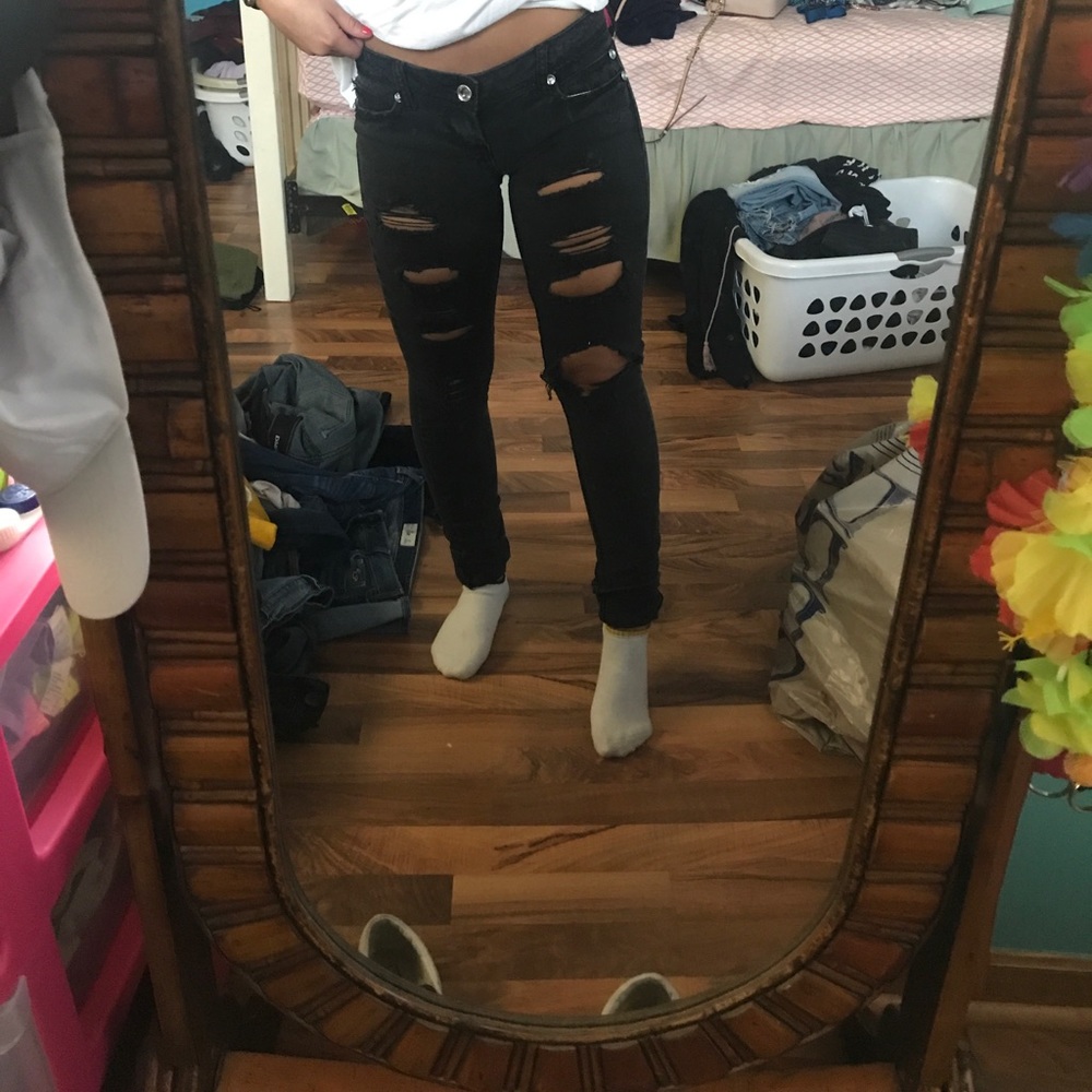 Black holey jeans