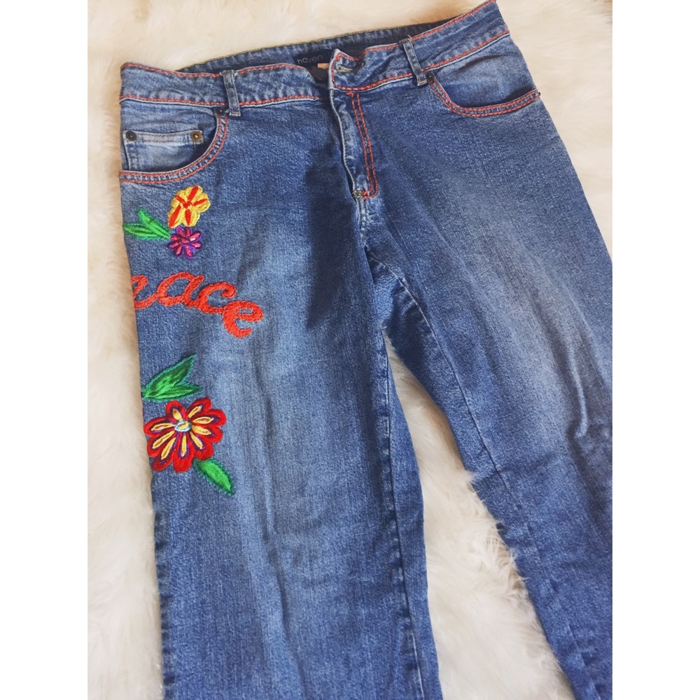 ✌🏻🌈🌼 Hippie chick patchwork jeans