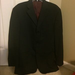 Men's black pinstripe suit