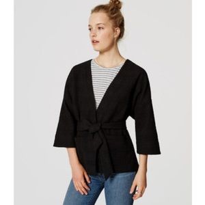 Loft Black Kimono Belted Jacket.