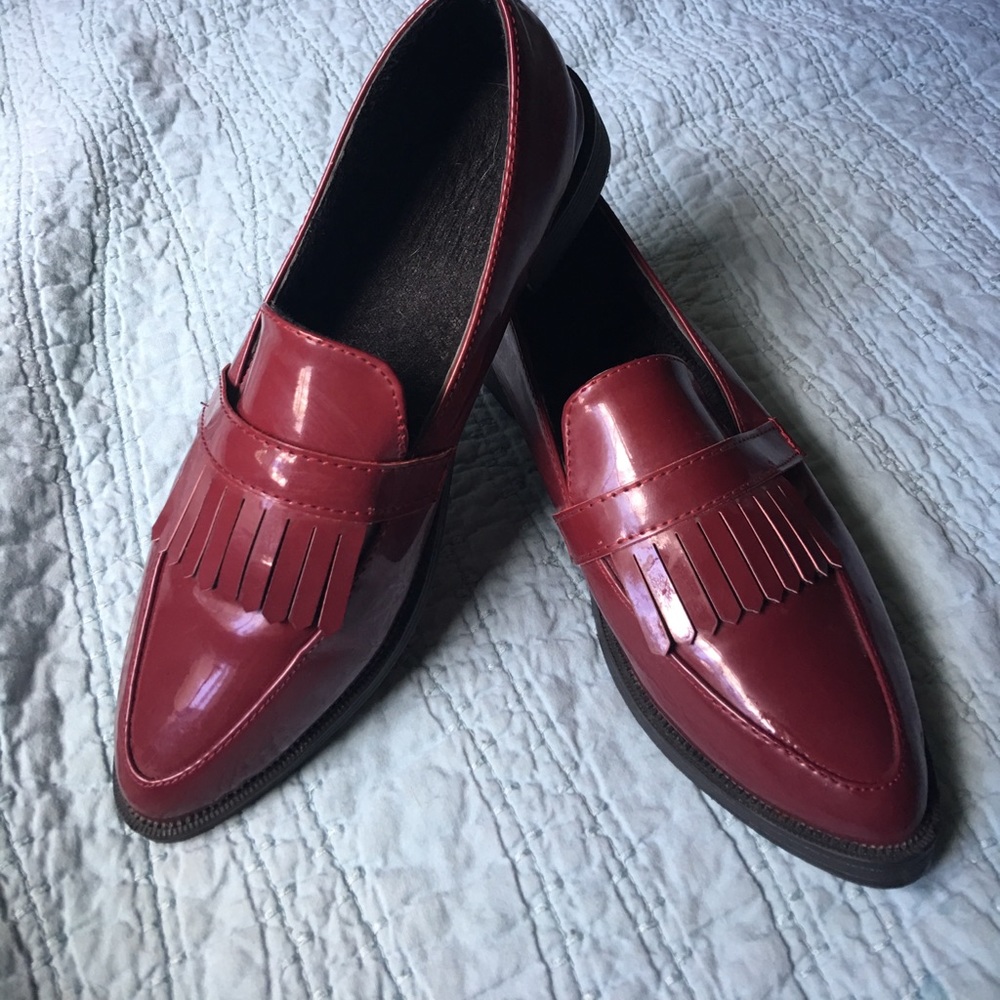 Maroon Patent Loafers