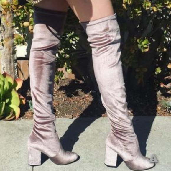 🆕 Velvet Taupe OTK Boots - Picture 1 of 4