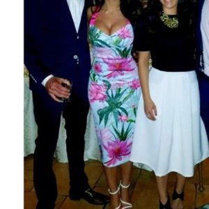 Ted baker floral fitted midi