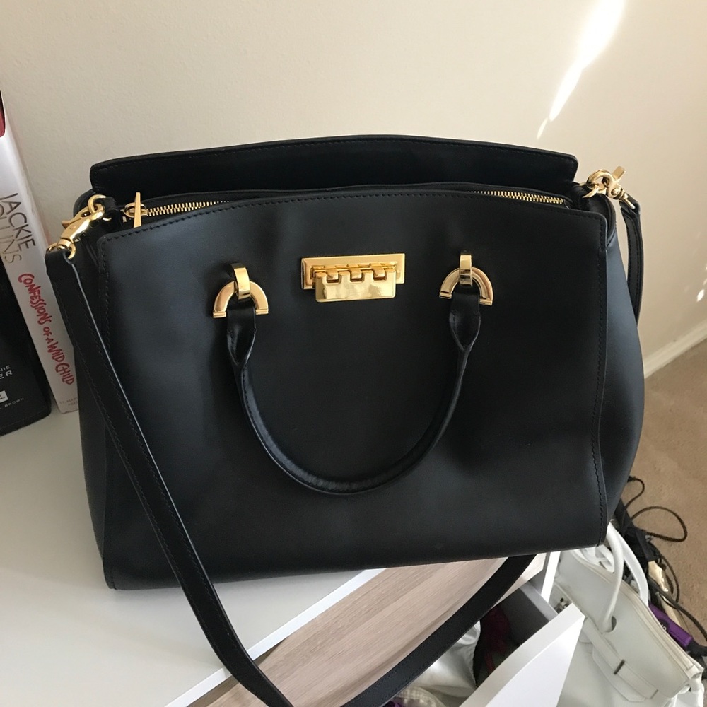 Black satchel handbag