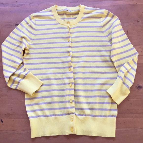 J. Crew Sweaters - 🍀🔥J. Crew Yellow Gray Cotton Cardigan🔥