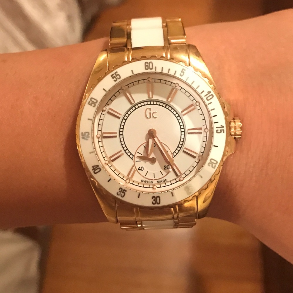 Guess collection white and gold watch