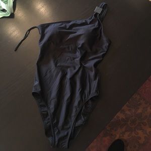 Black one piece bathing suit