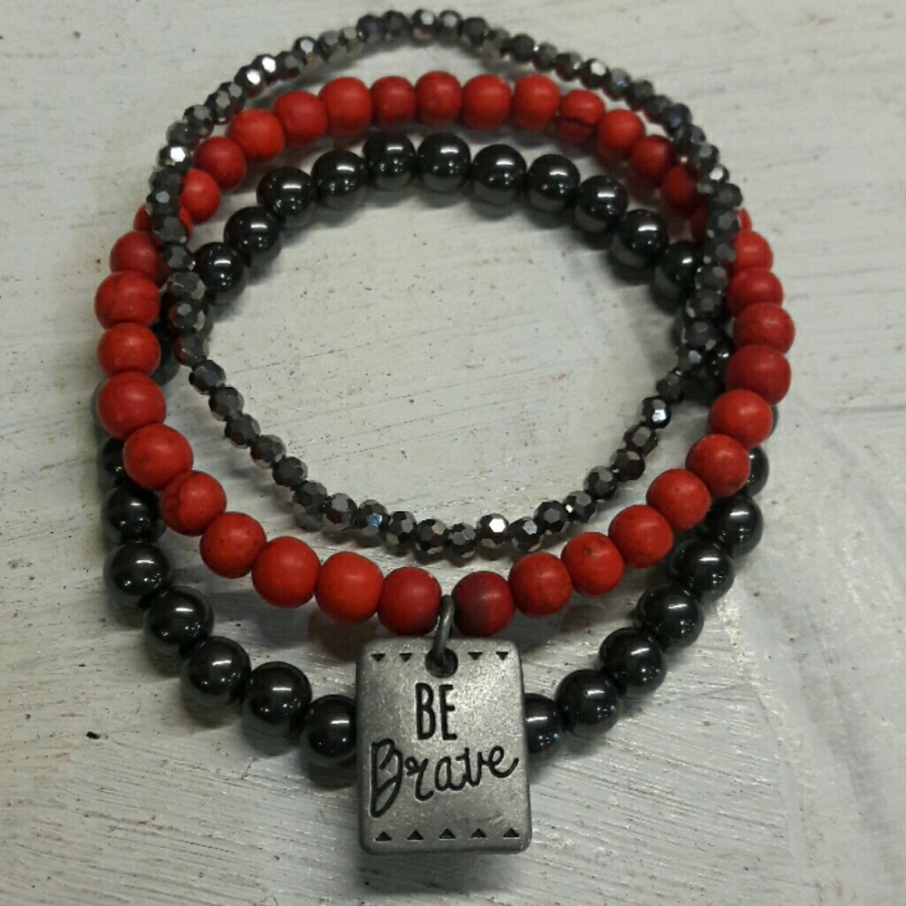 HANDMADE| "Be Brave" Bracelet Set