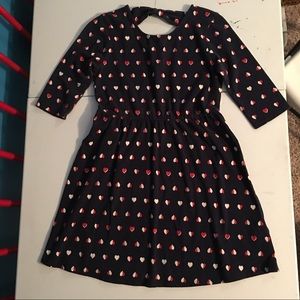 Mini red and white heart print dress