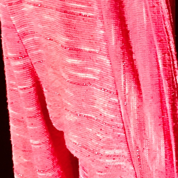 PINK & SILVER SPARKLE open long tunic w/ pockets! - Picture 3 of 3