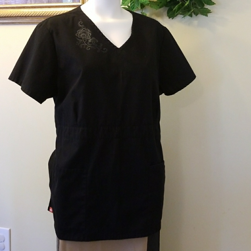 Orange Standard size XL black scrub top