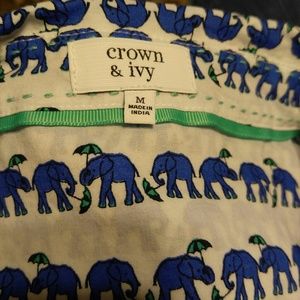 Crown and ivy elephant button up