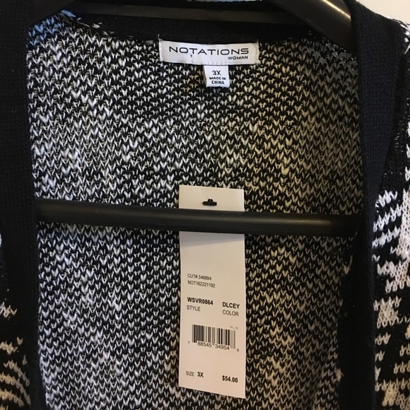 NWT open black/white sweater - Picture 2 of 4