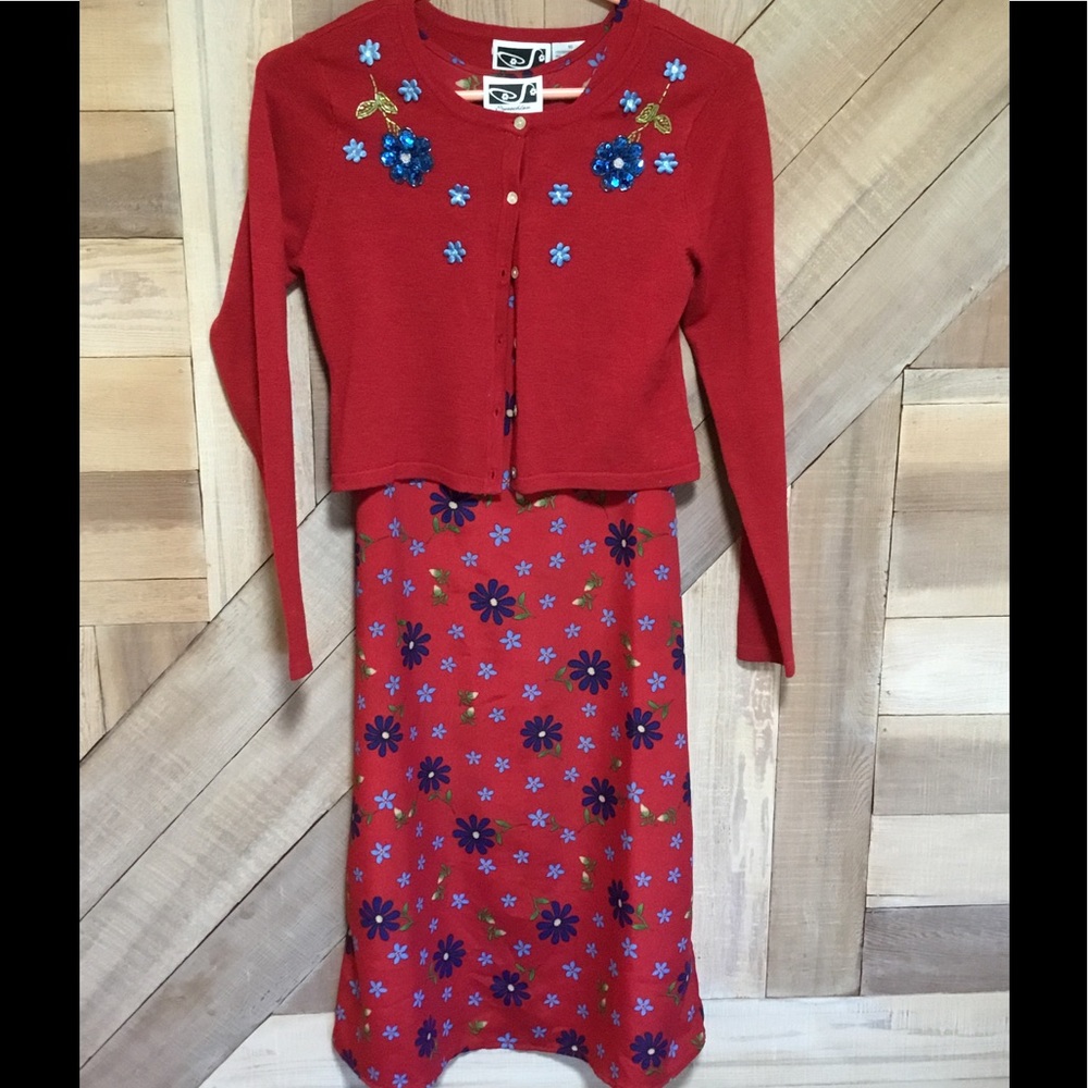 GIRLS SIZE 10 DRESS W/SWEATER