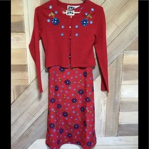 GIRLS SIZE 10 DRESS W/SWEATER