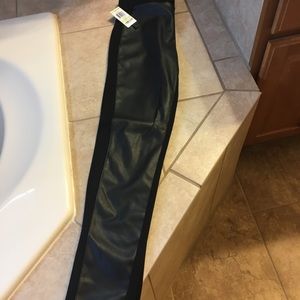 Black faux leather pants