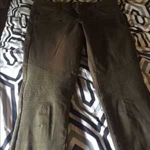 Army green moto pants