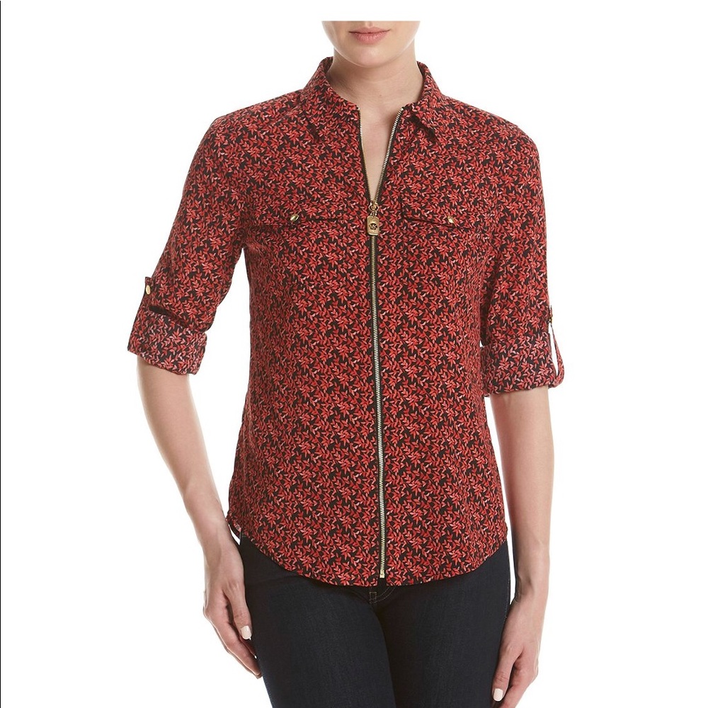 Michael Kors Zip Front Blouse