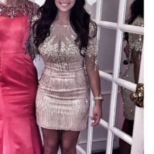 Gold sequin and beaded dress
