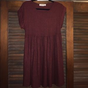 Burgundy short sleeve sweater dress