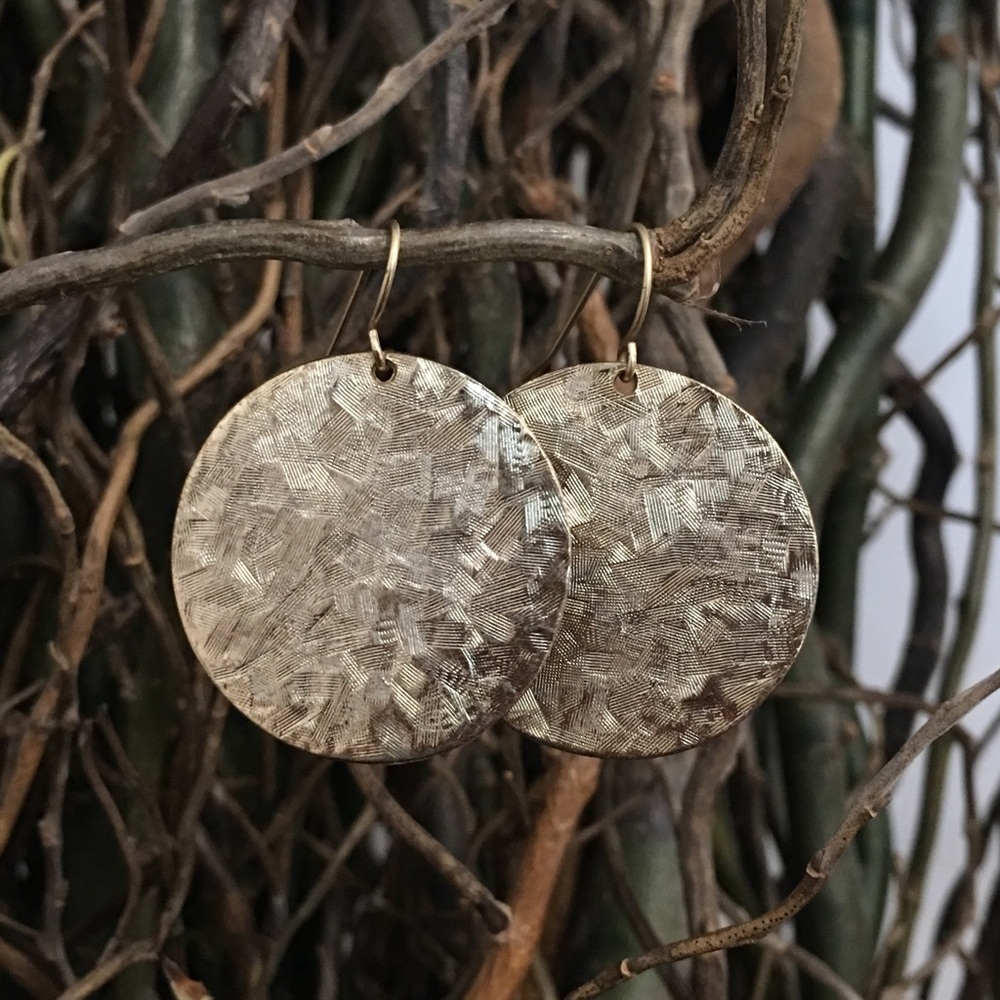 Hammered Disk Earrings