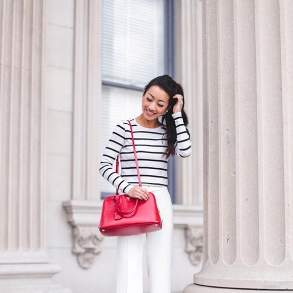 Talbots Tops - Talbots cream striped top shirt small petite