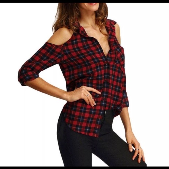 Cold Shoulder Flannel - Picture 1 of 4