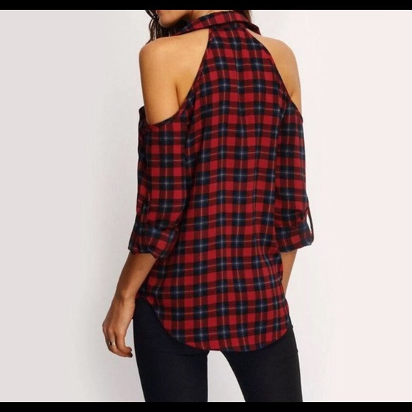 Cold Shoulder Flannel - Picture 2 of 4