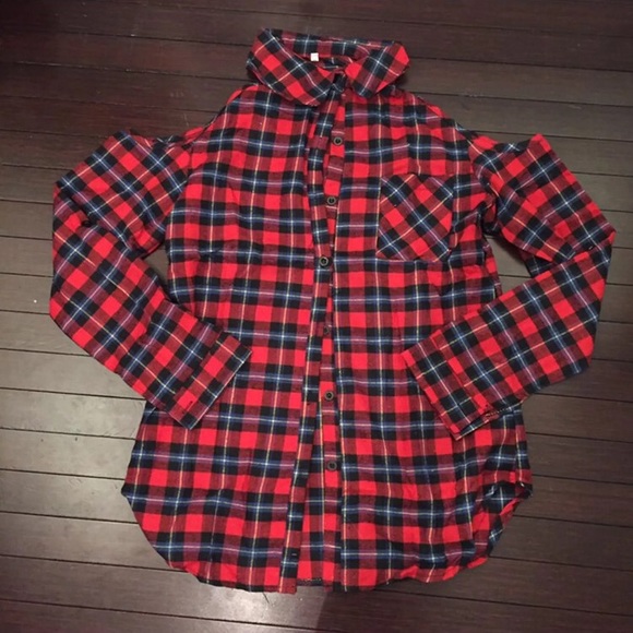 Cold Shoulder Flannel - Picture 3 of 4