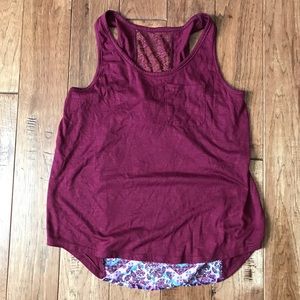 Front Pocket Tank With Printed Contrast Back