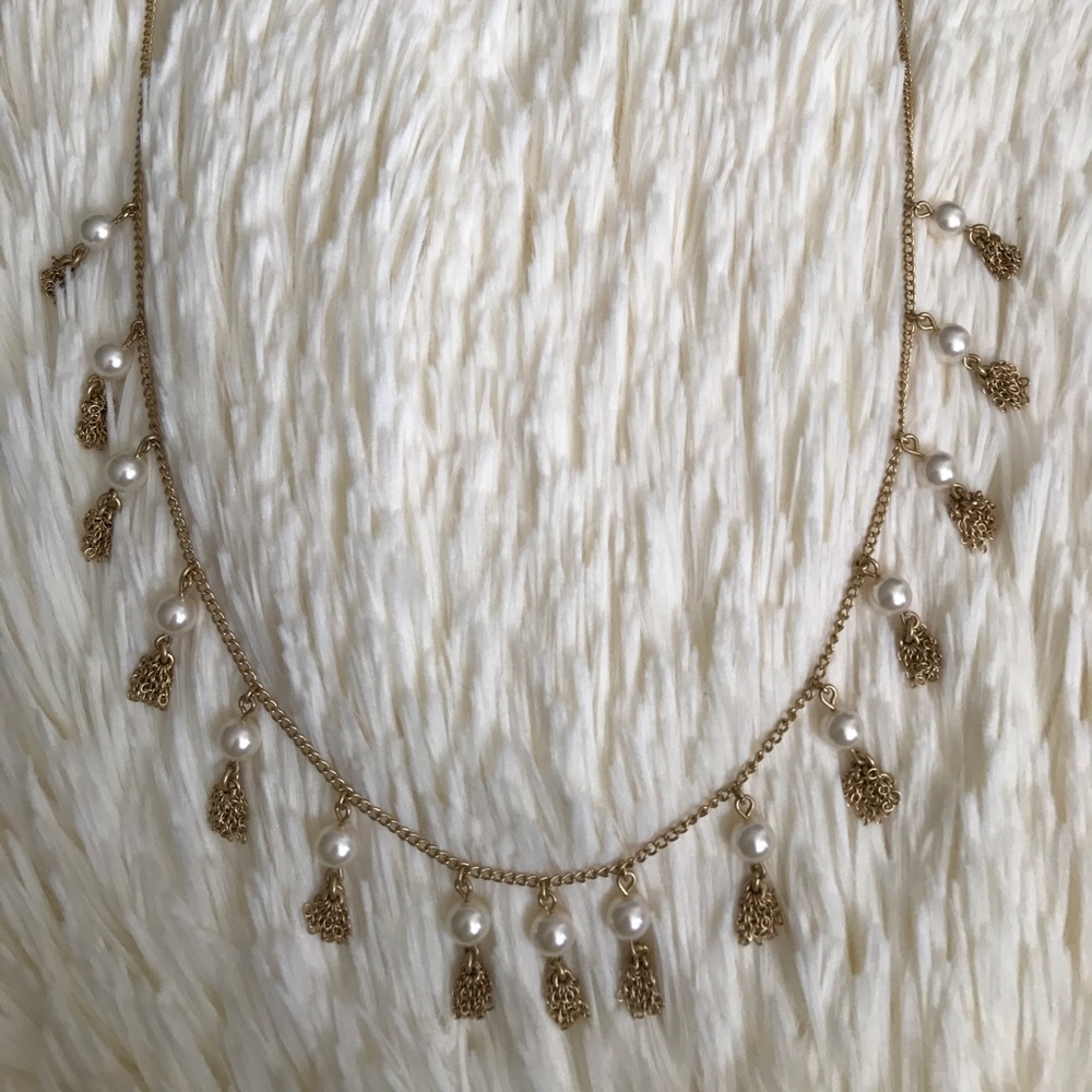 J. Crew pearl and tassel necklace