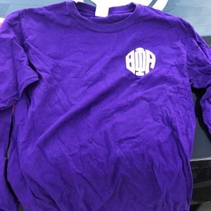 Theta phi alpha sorority long sleeve purple shirt