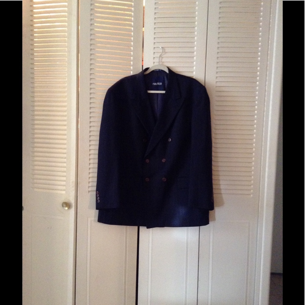 Men's Nautica Navy Pinstripe Double Breasted Suit