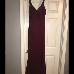 Burgundy Slit Dress