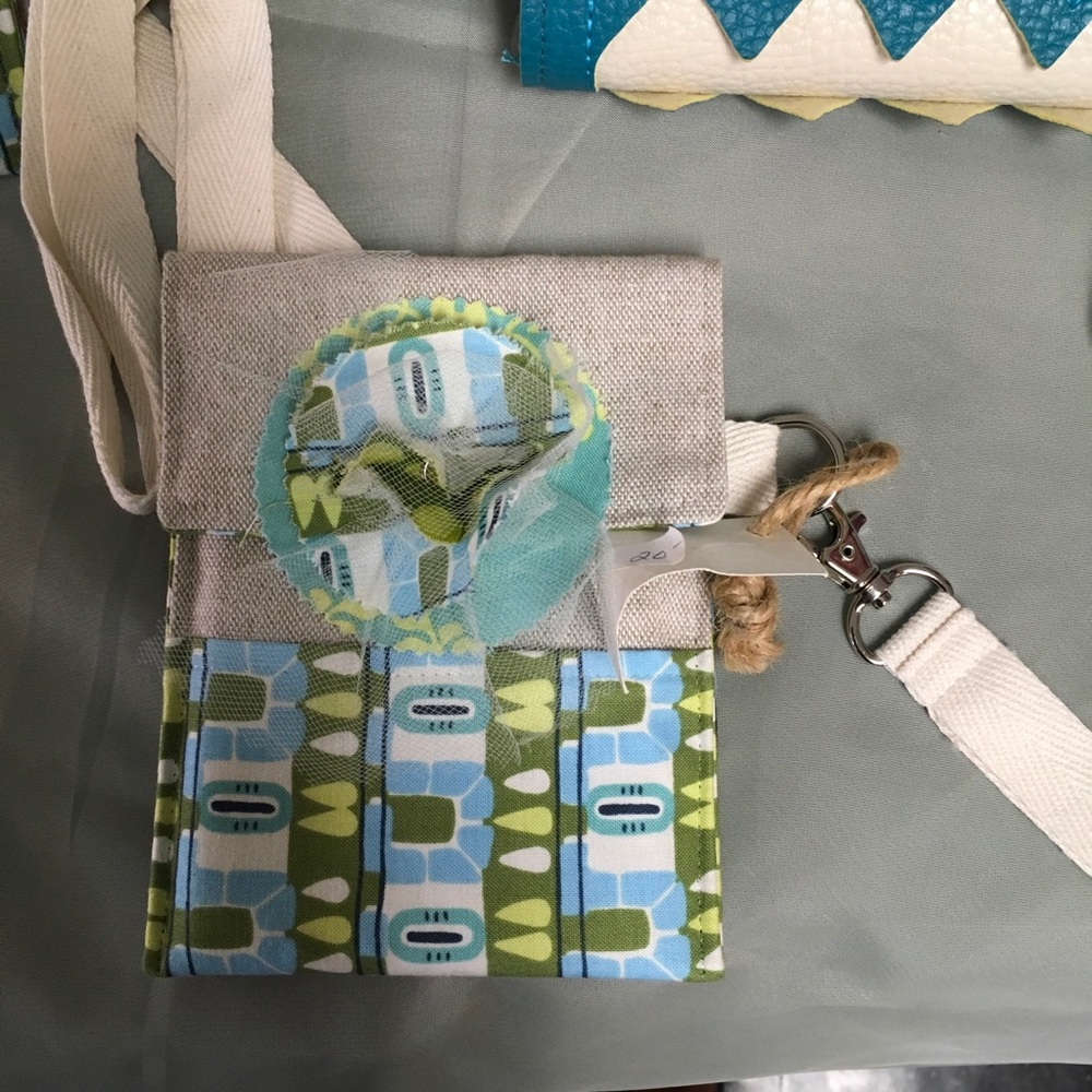 Blue and green pouch