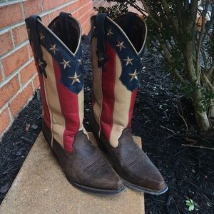 DURANGO Cow Girl American Flag Boots size 7