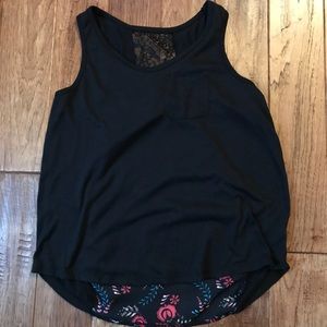 Front Pocket Tank With Printed Contrast Back