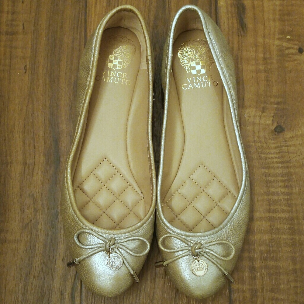 Vince Camuto Gold Ballet Flats