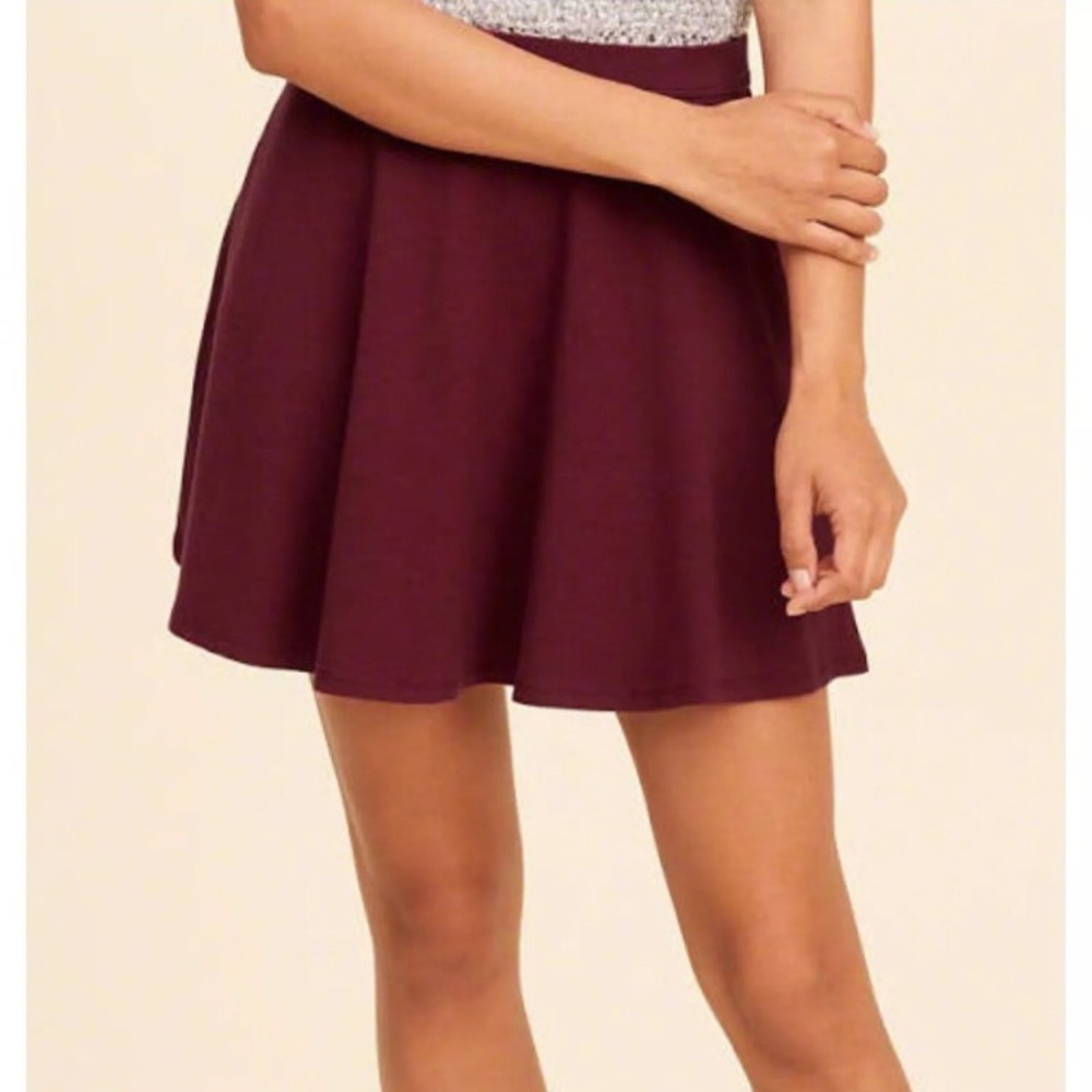 Burgundy Skater Skirt