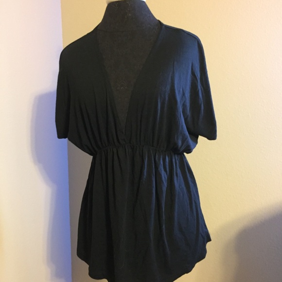 bobi Tops - Black V Neck Blouse bobi Tops - Black V Neck Blouse