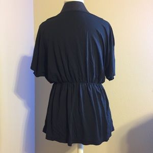 bobi Tops - Black V Neck Blouse bobi Tops - Black V Neck Blouse
