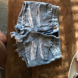 High waisted jean shorts!