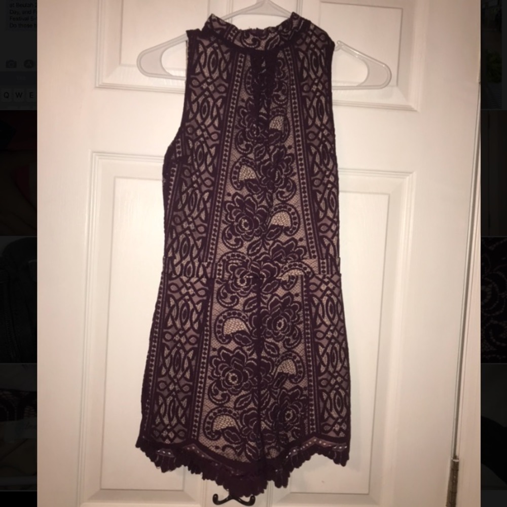 Purple lace romper