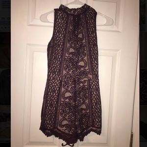 Purple lace romper