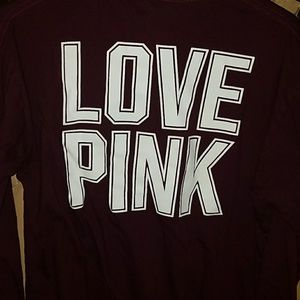 Maroon long sleeved PINK shirt
