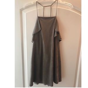NWOT Zara Faux Suede Top with Frill