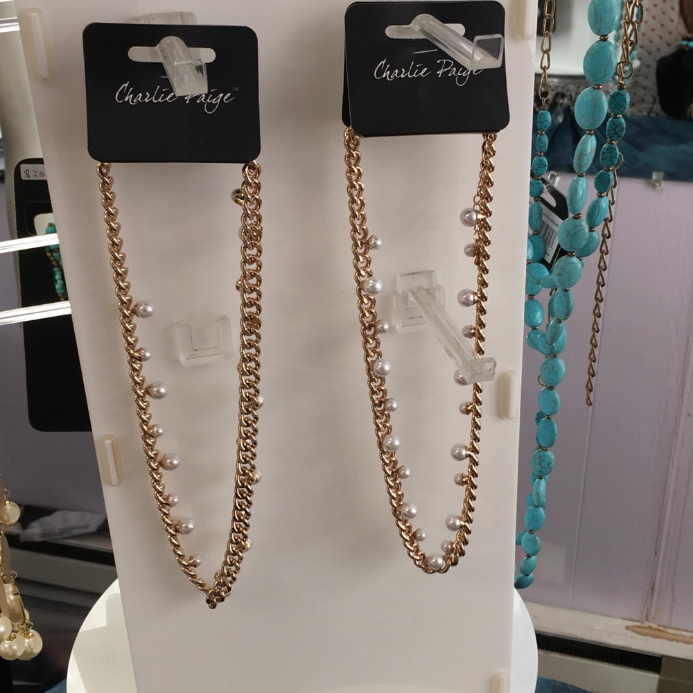 Charlie Paige gold and pearls necklace