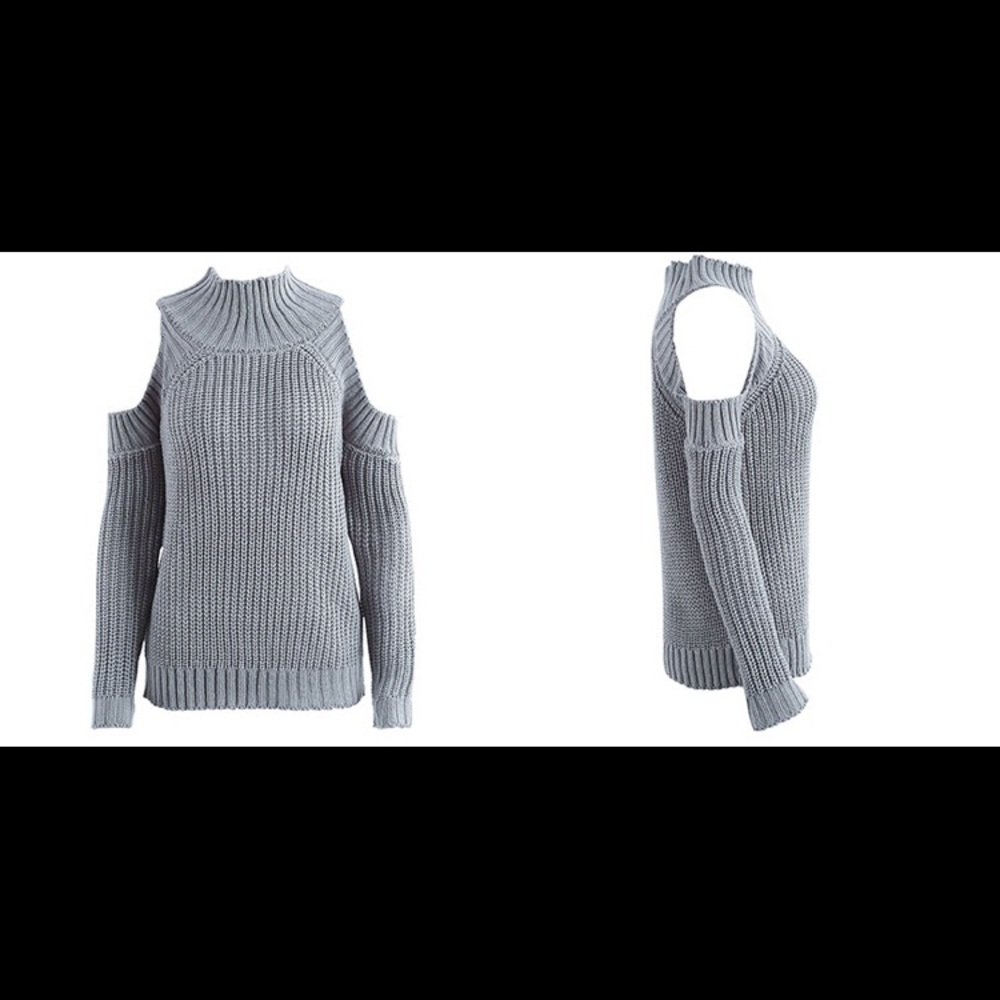 TURTLENECK COLD SHOULDER SWEATER - Picture 3 of 5