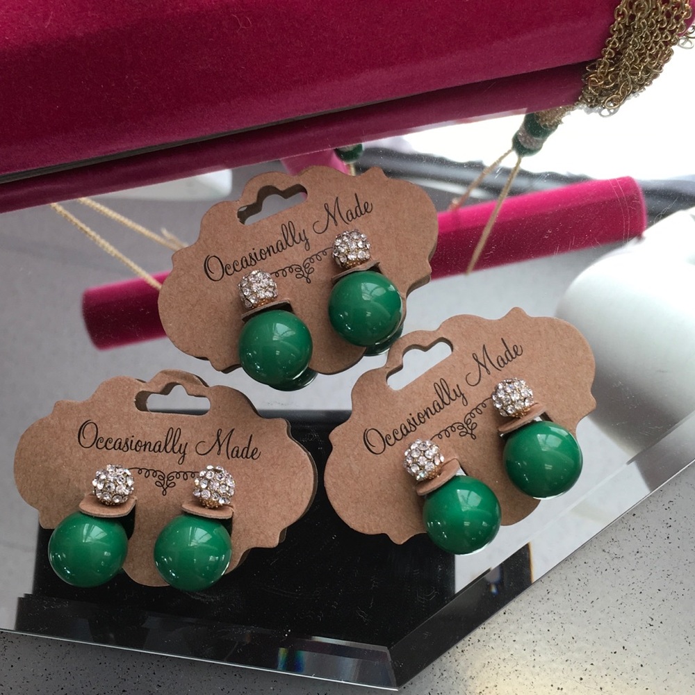 Green bubble earrings